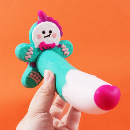 Monster Dildo Silicone Fantasy Colourful Cute Dildo Gingerbread Man Strong Suction Cup Dragon Dildo Anal Plug Sex Toys For Women