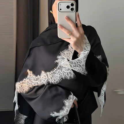 Elegant Lace Patchwork Shawl Top Skirt Set Women Lace Up Full Sleeve Shirt Loose Long Skirt 2026 Spring Fashion Lady Outfit
