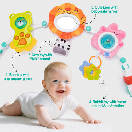 Baby Stroller Arch Toys Pram Activity Arch Toys Development Arch Baby Car Seat Toys Bouncer Toy Sensory  Fine Motor Skills Toys