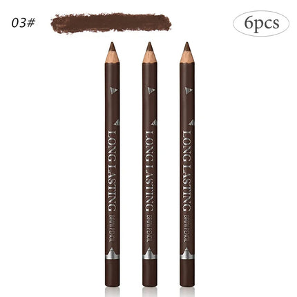 6/12PCs eye brow pencil waterproof professional women eye makeup pen easy color natural black Brown cosmetic beauty eyebrow tool