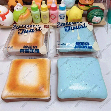 Sticky Toast Squishy Slow Rising Marshmallow Mint Chocolate Bread Soft Tender Squeeze Toy Stress Relief Hand Relaxing Toy