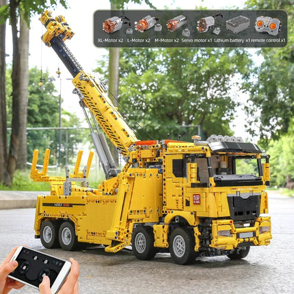 4886pcs Road Rescue Vehicle Building Block Set APP Red White Construction Heavy Truck Toy for Child Boy DIY Christmas Gift