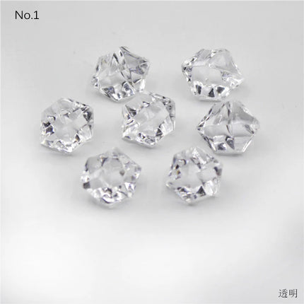 100Pcs Acrylic Stones Crystal Ice Cubes Decor Vase Filler Pebble Aquarium Fish Tank Accessories DIYJewelry Decoration 6*9mm