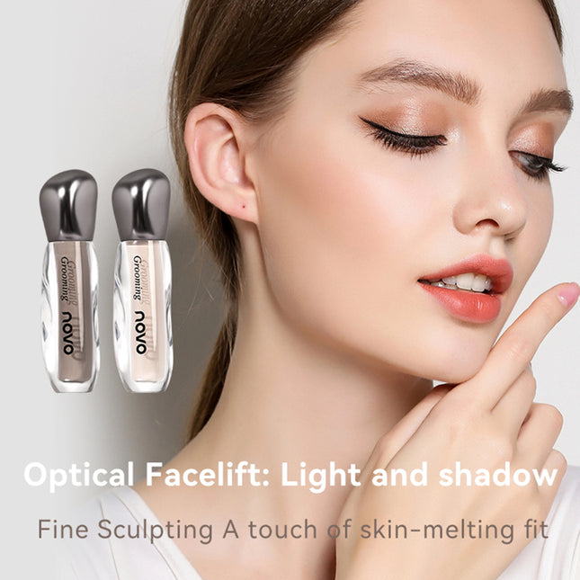 NOVO Waterproof and sweat-resistant liquid contouring foundation for highlighting, contouring, nose shadow and shading.