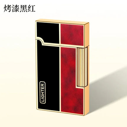 Steel Tone Grinding Wheel Open Flame Gas Lighter Side Slide Oblique Fire Metal Torch Lighter Cigarette Gift Men Gadget Birthday