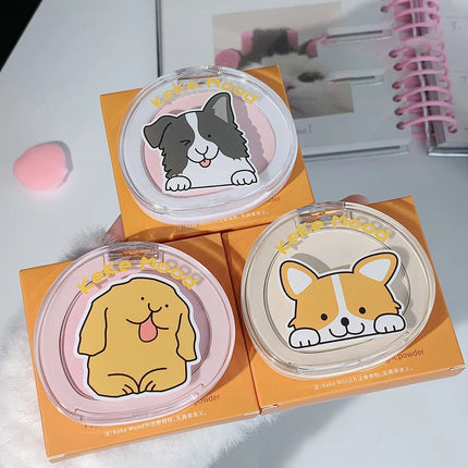 Cute Claw Monochrome Highlights Powder Face Matte White Pink Blusher Brightening Setting Powder Concealer Compact Makeup Palette