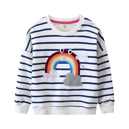 Jumping Meters 2-7T Fairy Tale Girls Sweatshirts For Autumn Spring Long Sleeve Baby Clothing Toddler Hooded Kids Shirts