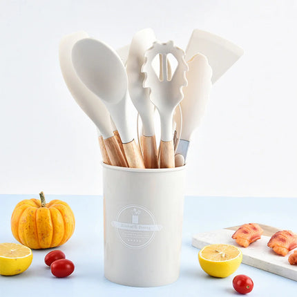 12Pcs Silicone Kitchen Utensil Set / Set Ustensiles Cuisine Silicone