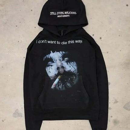 Harajuku Casual Print Hoodies Women Grunge Streetwear Sweatshirt Tops Goth Y2k Oversized Zip Up Hoodie Tracksuit Men Clothing