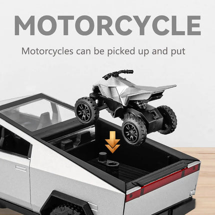 1:32 Simulated Pickup Truck And Rv Alloy Car Model Sound And Light Pull Back Toy Car Off-Road Vehicle Boys Collection Ornaments