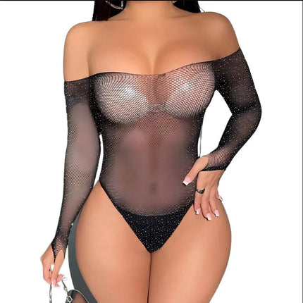 Hot Stamping Mesh Dress, European and American Beach Bikini Sexy Long Sleeved Hollow Multi-color Erotic Temptation Lingerie