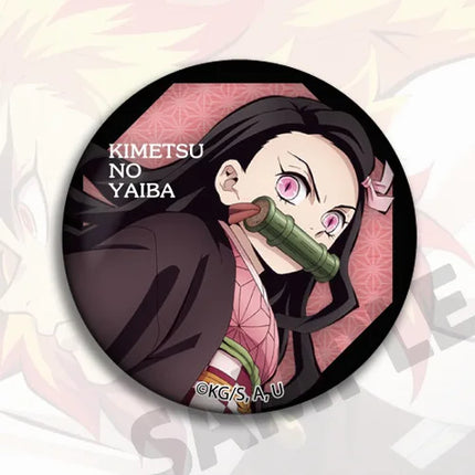 Demon Slayer Mugen Train Anime Badge Bag Charm Accessory Kyojuro Rengoku Akaza Enmu Pin Brooch Collection Gift for Fans Cosplay