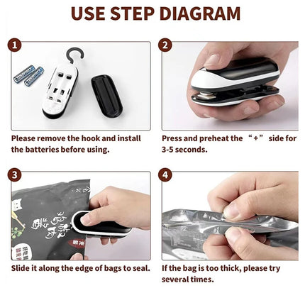 1 Pack Sealing Machine Mini Portable Sealing Clip Hand Pressure Heat Sealing Machine Food Fruit Snacks Preservation Small Tools