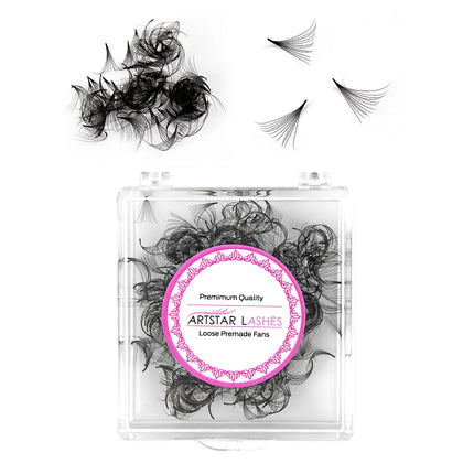 ARTSTAR 500 Fans Loose Fans Eyelash Extensions CC curl 5D-20D Medium Stem Sharp Russian Volume Fans  Premade Volume Lashes