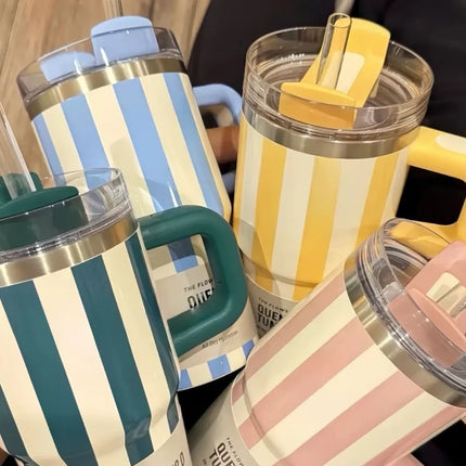 20Oz 580Ml Thermal Water Bottle Handle Straw Drinkware Hot Cold Stainless Steel Thermo Portable Car Coffee Cups Thermal Mug Gift