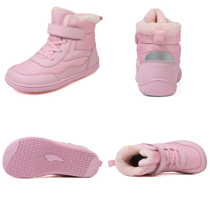 Kids Wide Toe Barefoot Snow Boots | Boys/Girls Winter Minimalist Sneakers | Girls Boys Warm Boot Toddler Little Big Kids