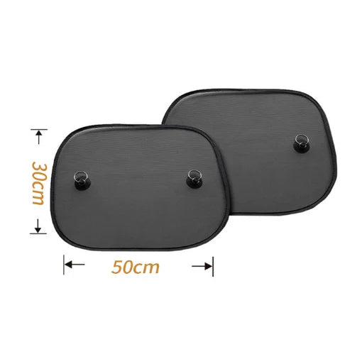 2pcs Black Mesh Car Sunshade Anti-ultraviolet Car Curtain Nylon Mesh Side Window Mesh Car Super Suction Cup