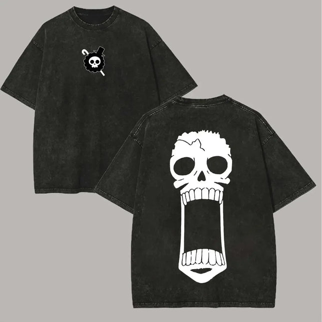 Unisex Printed Short Sleeved T-shirt, Distressed Washed Cotton Short Top, 2026 Summer Millennium Street Style Loose Casual Unise