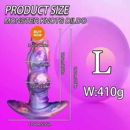 Monster Knots Dildo Anal Plug Realistic Silicone Huge Big Fantasy Toy with Suction Cup Base for Adults