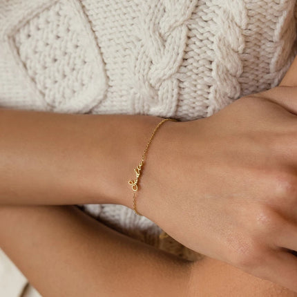 EManco Gold Color Personalized Letter Customized Name Bracelet for Women Stainless Steel Jewelry Gift Support Dropshipping