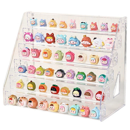 Transparent ABS Blind Box Display Rack Protect Cover for Mini Molly DIY Figure Doll Assemble Storage Box for Collector Cabinet