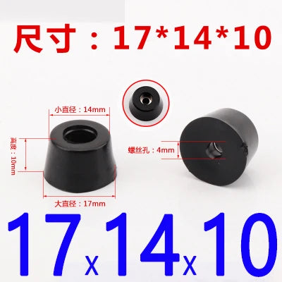 8pcs Anti Slip Furniture Legs Feet Black Speaker Cabinet Bed Table Box Conical Rubber Shock Pad Floor Protector Furniture Parts