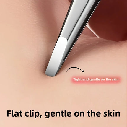 Professional High-Precision Tweezers for Eyebrows Facial Hair and Ingrown Hair Removal for Women and Men Stainless Steel Clip