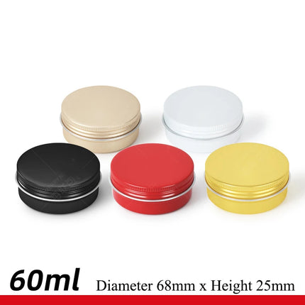 10/20/50pcs Golden Aluminum Jar 30ML Empty Aluminum Case 60g Black Tins Lip Balm Cans Cream Pots Cosmetic Container 120g MC1351
