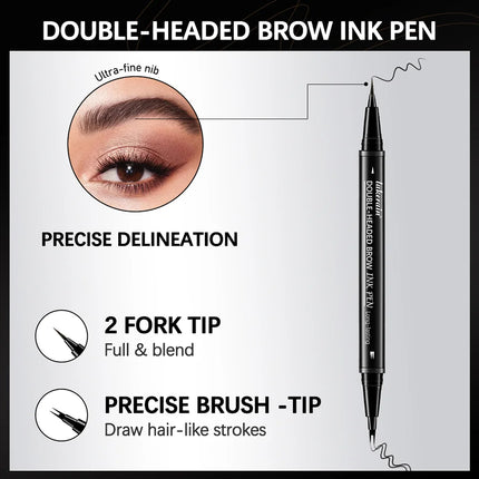2 In 1 Eyebrow Pencil Waterproof Eye Brow Pencil Perfect Eyebrows Waterproof Makeup Brushes Eyeliner For Set Pen Brown