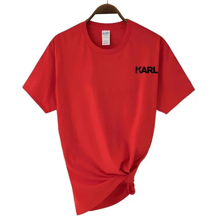 Fashion Casual Brand Karls T Shirt Men Women Cotton Short Sleeve O-neck Tshirt Men's Women's Summer Top Tee Shirt