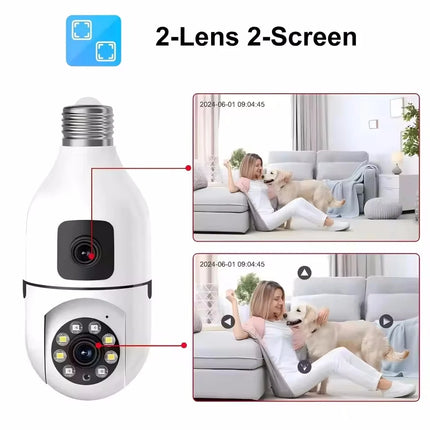 WiFi IP Camera E27 Bulb Cam 8MP Wireless Baby Monitor AI Tracking Security Video Surveillance Pet Cameras 5MP SmartLife Indoor