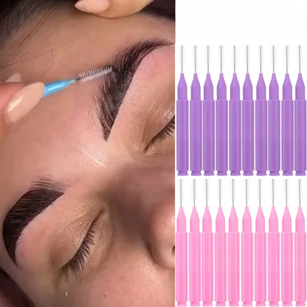 10-100Pcs Mini Eyebrow Brush Brow Lifting Brush Disposable Brow Lifting Brush Micro Bendable Eyelash Brow Applicator Makeup Tool