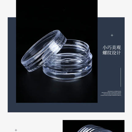 100pcs 2g/5g/10g  Cosmetic Jar Pots  Makeup Lip Balm Container Transparent Empty Plastic Sample Bottles Eyeshadow Cream
