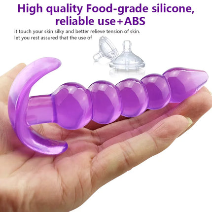 Butt Plug Dildo Butt Prostate Massage Unisex Sexy Stopper Soft Silicone Anal Plugs Beads Adult Sex Toy for Men Women Adult Games