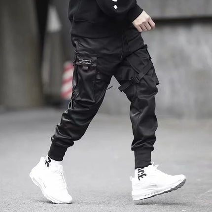 Men's Techwear Pants Cotton Streetwear Black Cargo Trousers Youth Harem Pants Joggong Sportswear Trendy Jogger 2024 Z1A1