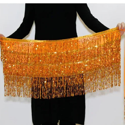 Sexy Sequins Tassel Dancewear Mini Skirt Women Clothes Jupe Femme Belly Dance Skirts Ladies Faldas Performance Stage Bottom Saia