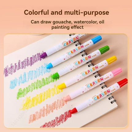 12/24/36/48 Color Silky Twistable Crayons Washable Art Supplies Multicultural Pastel Gel Crayons,Easy Grip Coloring Gift School