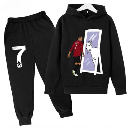 Spring Autumn Cr7 Ronaldo 3-12Y Children's Set Hoodie+Pants Suit 2-piece Set Boys Girls Casual Kids Tracksuits