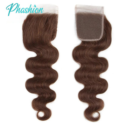Phashion 26 28 Inch Chotolate Brown Body 4x4 5x5 Lace Closure #4 Straight 13x4 Lace Frontal Human Hair Transparent 100 Remy Hair