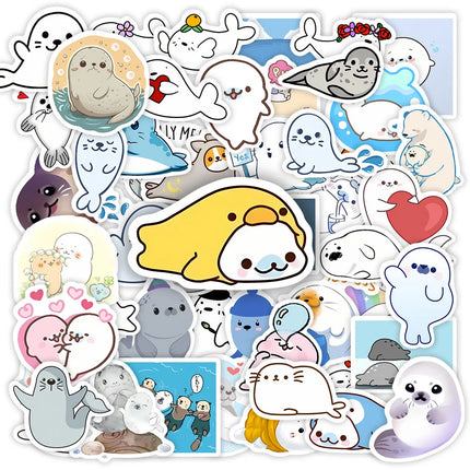 Kawaii Cute Cartoon Seals Stickers DIY Toy Gift Decorative Graffiti Decal for Phone Luggage Laptop Bottles Scrapbook Waterproof