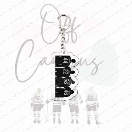 TV Show Off Campus K Keychain Bag Charm Elle Kennedy Garrett Graham Hockey Acrylic Keyrings Pendant Chain Fans Friends Gifts