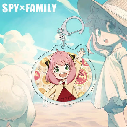 SPY×FAMILY Anya Keychain Acrylic Charm Cute Anime Figure Pendant for Backpack Bag Accessories Spy x Family Merchandise Gift for