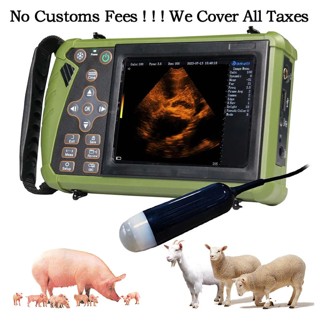 Portable Veterinary Ultrasound Scanner, Vet Pregnancy Ultra Machine with 3.5MHz Convex Probe for Pigs, Sheep, Goats, Dogs, Animals