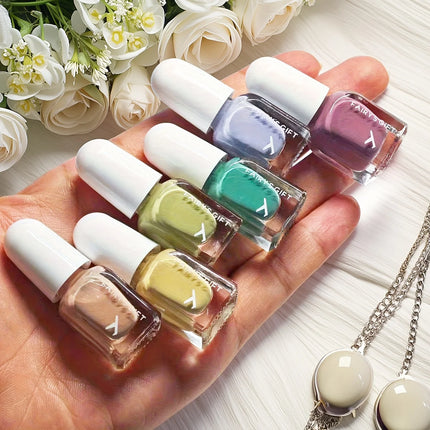 Set A Colorful Candy 6-Bottle Set Nail Polish No-Bake Quick-Dry Long-Lasting Peelable Water-Based Triple Color Nail Polish