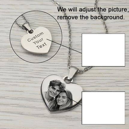 Picture Necklace Personalized for Women,Custom Photo Love Heart Projection Pendant,Customized Valentine's Day gift,gifts for mom