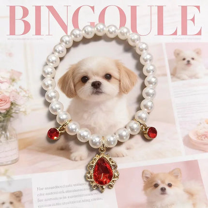 Decorative Pet Necklace For Cats And Small Dogs Shiny Ornament Pendant Pet Jewelry For Kitten Puppy Party Photo