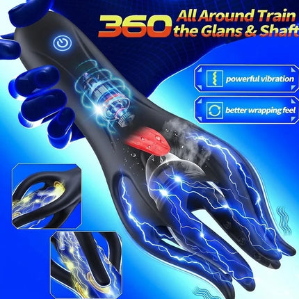 Male Penis Vibrator Glans Trainer Tongue Licking Stimulater Oral Blowjob Lasting Delay Endurance Training G Spot Masturbator