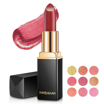 9 Colors Glitter Matte Velvet Nude Lipstick Shimmer Sexy Red Pigments Makeup Long Lasting Waterproof Profissional