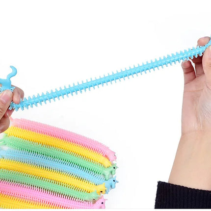 30-3PCS Funny Unicorn Pull Worm Noodle Fidget Toys Stretch String TPR Rope Anti Stress Toys String Stress Relief Autism Vent Toy