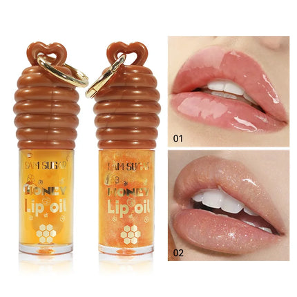 Sam Sugar Honey Lip Oil Deeply Moisturizes and Improves Lip Lines, Offering Both Lip Gloss and Lip Balm Functions, with a Transparent Texture That Gives a Refreshing Feel, Long-Lasting Hydration and Moisture-Locking Propertie